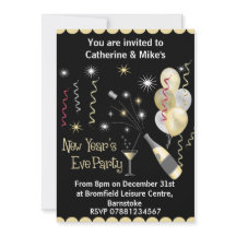 Inbjudan till Nyårsafton - Svarta & Guld