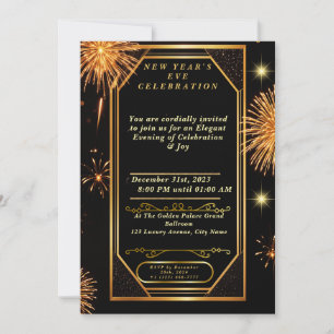 Inbjudan till Nyårsaftonen Art Deco Fireworks