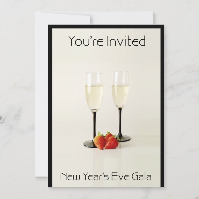 Inbjudan till Nyårsaftonen Champagne Glass (Baksida)