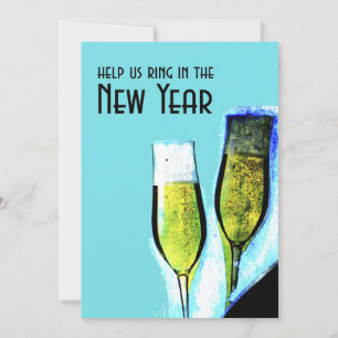 Inbjudan till Nyårsaftonen Champagne Glass