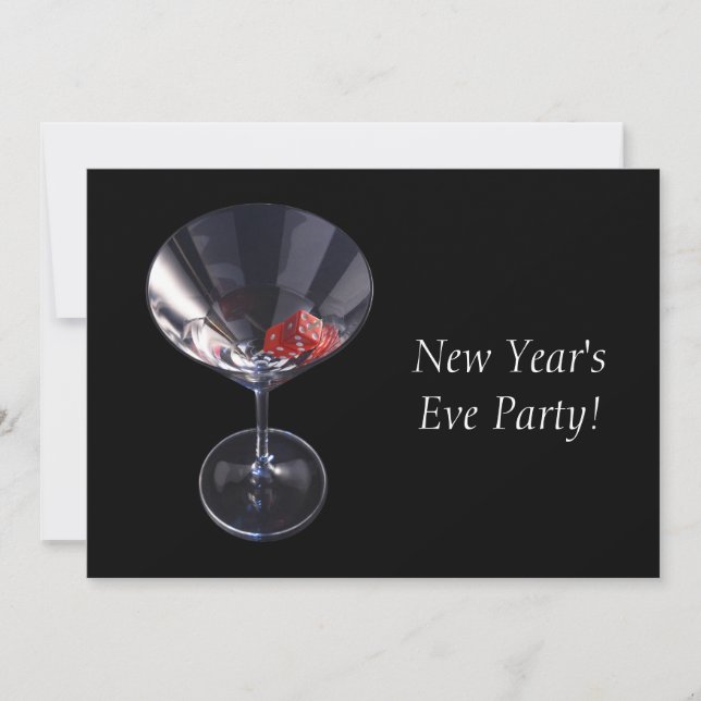 Inbjudan till Nyårsaftonen Dice Glass Party (Framsida)