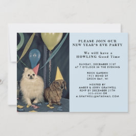 Inbjudan till nyårsjubileum Kväll Party Hundar och
