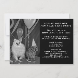 Inbjudan till nyårsjubileum Kväll Party Hundar och