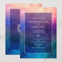 Inbjudan till nybörjarbröllop i färglöst regnbåge