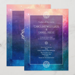 Inbjudan till nybörjarbröllop i färglöst regnbåge