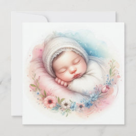 Inbjudan till nyfödd baby-vattenfärg