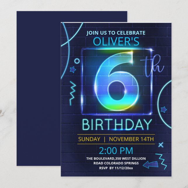 Inbjudan till nyfödelsedag (Fram/baksida)