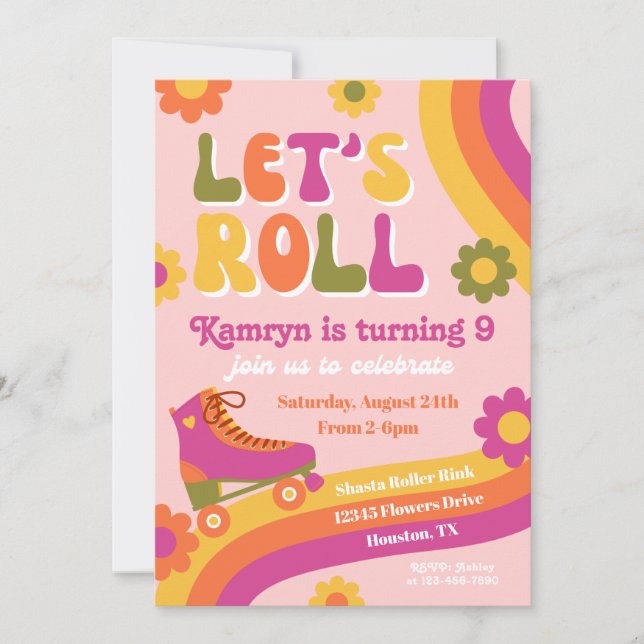 Inbjudan till nyssnittodagen för rullskat | Retro  (Framsida)