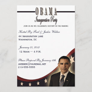 Inbjudan till Obama invigning 2013 festen