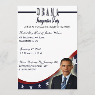Inbjudan till Obama invigning 2013 festligheter
