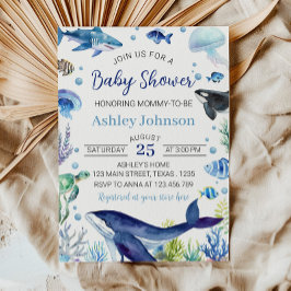 Inbjudan till Ocean Animal Boy Baby Shower