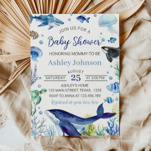Inbjudan till Ocean Animal Boy Baby Shower
