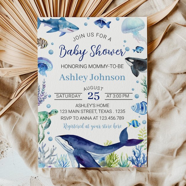 Inbjudan till Ocean Animal Boy Baby Shower (Skapare uppladdad)
