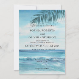 Inbjudan till Ocean Blue Beach Wedding
