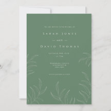 Inbjudan till Olive löv elegant bröllop