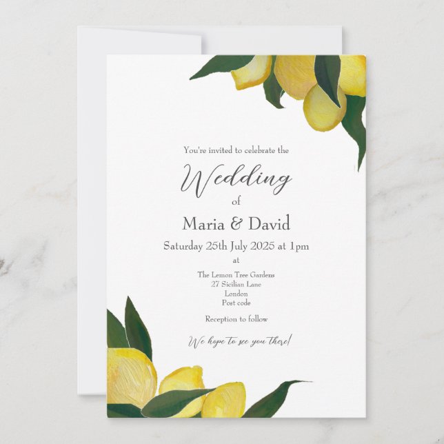 Inbjudan till oljemålade citroner (Framsida)