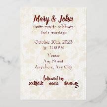 Inbjudan till oljemasbröllop - helt redigerbar