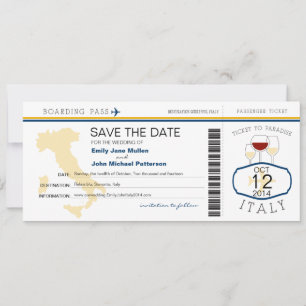 Inbjudan till ombordstigning på Italiens bröllop