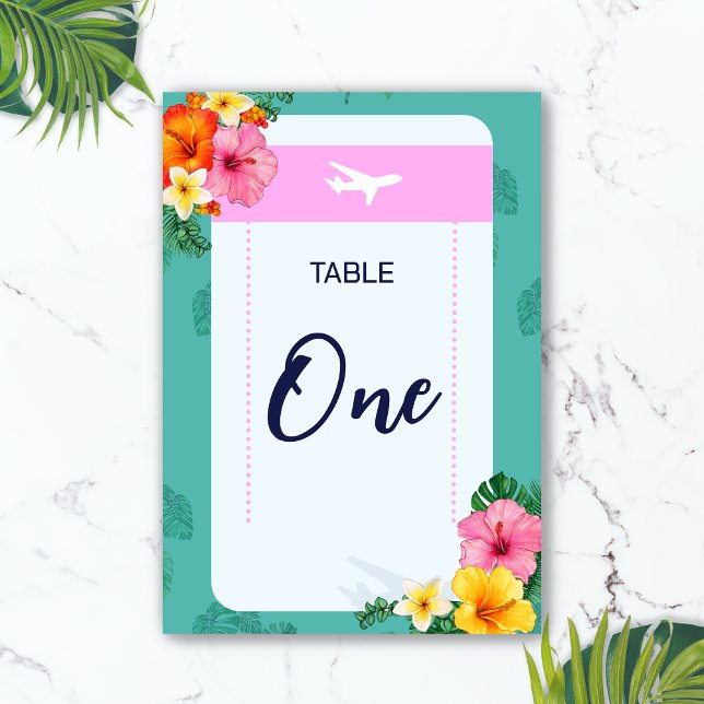 Inbjudan till ombordstigningsbröllop - destination bordsnummer (Boarding Pass Destination Wedding Table Number)