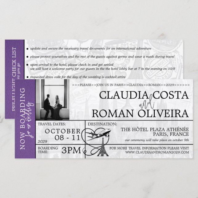 Inbjudan till ombordstigningstillstånd för lila Pa (Fram/baksida)