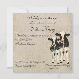 Inbjudan till Onyx & Ivory Cows Baby