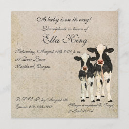 Inbjudan till Onyx & Ivory Cows Baby