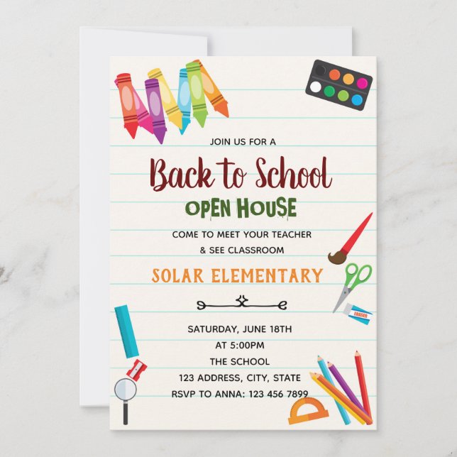 Inbjudan till öppet hus i Back to school (Framsida)