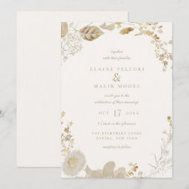 Inbjudan till Opulent Gilded Garden Wedding