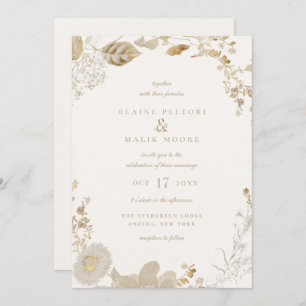 Inbjudan till Opulent Gilded Garden Wedding