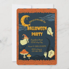Inbjudan till orange Candle Spooky Halloween fest