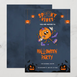 Inbjudan till orange fet Halloween fest