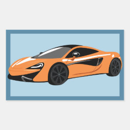 Inbjudan till orange för sportbil rektangulärt klistermärke