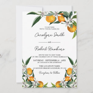 Inbjudan till orange Grove Botanical Citrus Weddin
