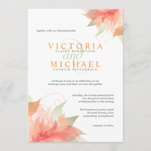 Inbjudan till orange Ice Metallic White Wedding 2