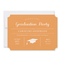 Inbjudan till orange Modern Chic Studenten