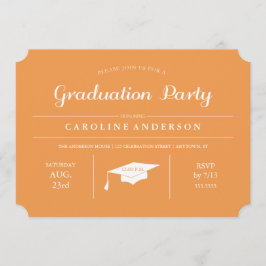 Inbjudan till orange Modern Chic Studenten