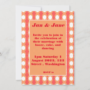Inbjudan till Orange och Rosa under Retro Mid Cent