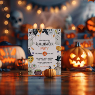 Inbjudan till orange och Svarta Halloween fest