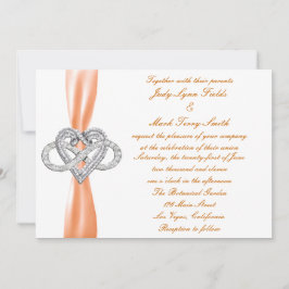 Inbjudan till orange Ofinity Heart Wedding