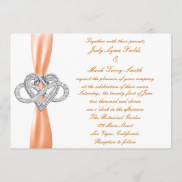 Inbjudan till orange Ofinity Heart Wedding