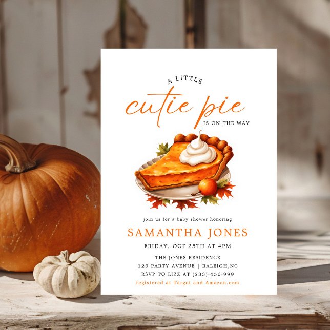 Inbjudan till orange Paj Pumpkin Fall Baby Shower (Skapare uppladdad)