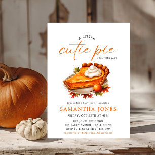 Inbjudan till orange Paj Pumpkin Fall Baby Shower