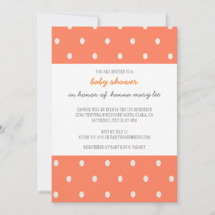 Inbjudan till orange Polka Dot Baby Shower