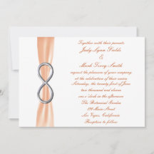 Inbjudan till orange Silver Ofinity Wedding