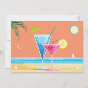 Inbjudan till orange sommarpar: