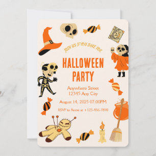 Inbjudan till orange Spooky Kid Halloween fest