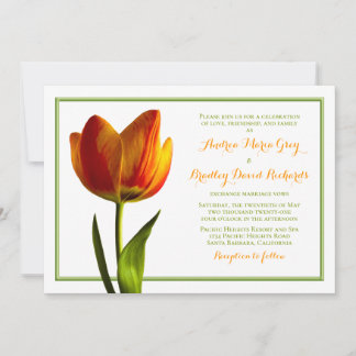 Inbjudan till orange Tulip Flower Wedding