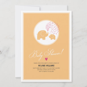 Inbjudan till Orangen Elephants Baby Shower för sn