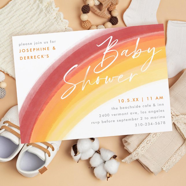 Inbjudan till Orangen Rainbow Baby Shower (Skapare uppladdad)