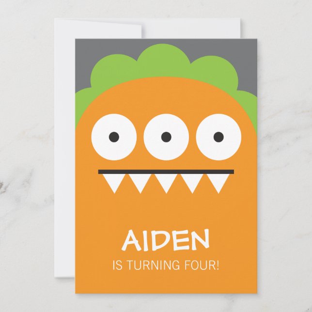 Inbjudan till Orangens monster (Framsida)